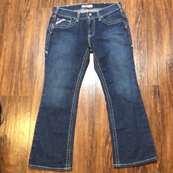 Artist 32x28 Mid Rise bootcut fire resistant denim blue work jeans EUC - Picture 2 of 7